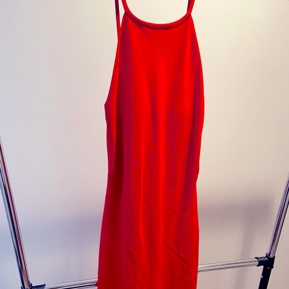 Red floor length dress